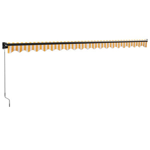 Tenda Sole Retrattile Gialla e Bianca 5x3 m Tessuto e Alluminio 3154460