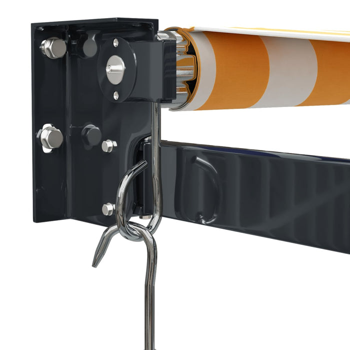 Tenda Sole Retrattile Gialla e Bianca 5x3 m Tessuto e Alluminio 3154460