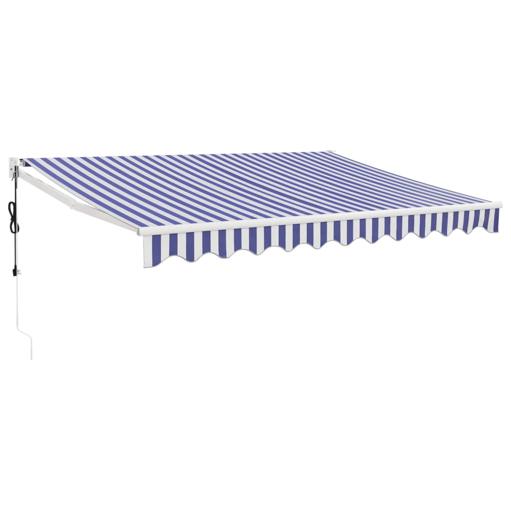 Tenda Sole Automatica Retrattile Blu e Bianca 3,5x2,5 m 3154472