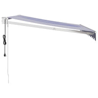 Tenda Sole Automatica Retrattile Blu e Bianca 3,5x2,5 m 3154472