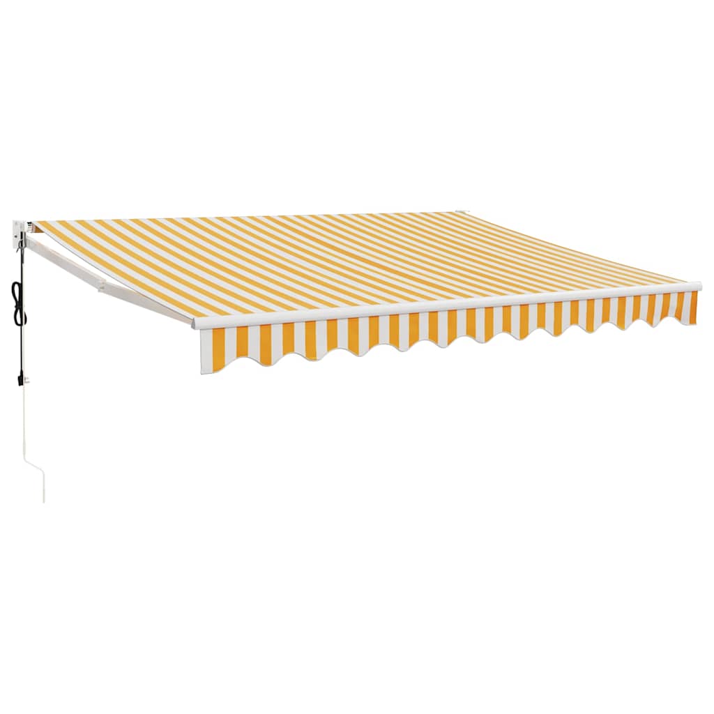 Tenda Sole Automatica Retrattile Gialla e Bianca 3x2,5 m 3154481