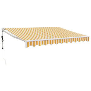 Tenda Sole Automatica Retrattile Gialla e Bianca 3,5x2,5 m 3154482