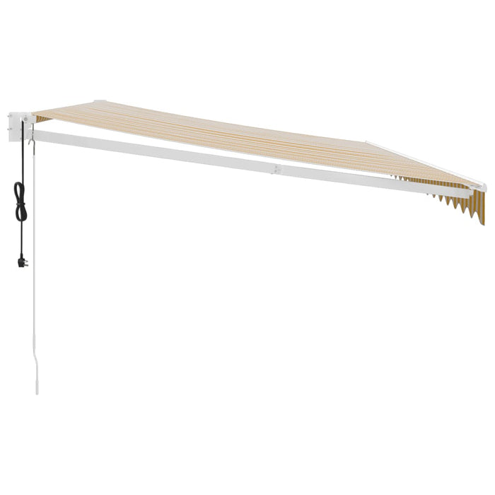 Tenda Sole Automatica Retrattile Gialla e Bianca 5x3 m 3154485