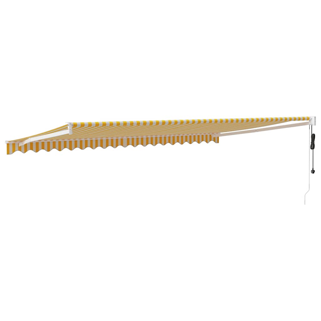 Tenda Sole Automatica Retrattile Gialla e Bianca 5x3 m 3154485