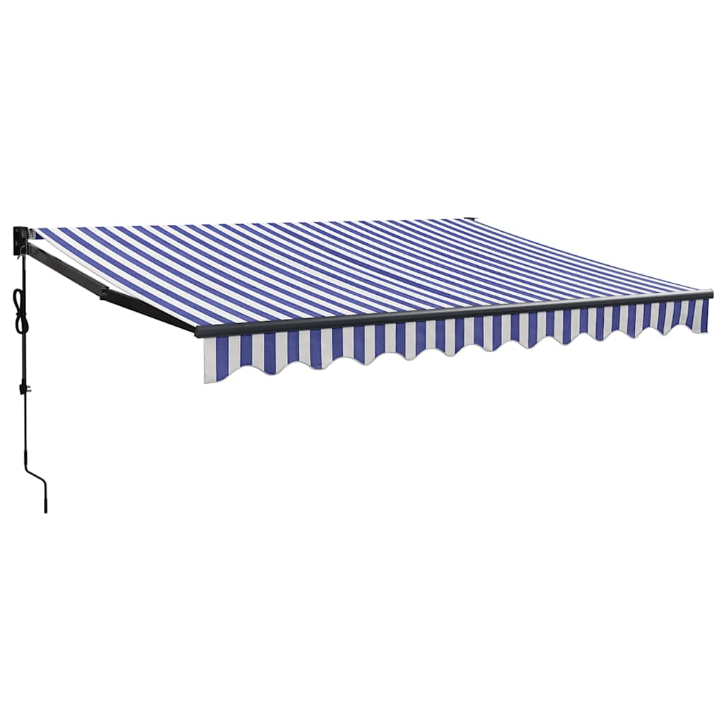 Tenda Sole Automatica Retrattile Blu e Bianca 3,5x2,5 m 3154497