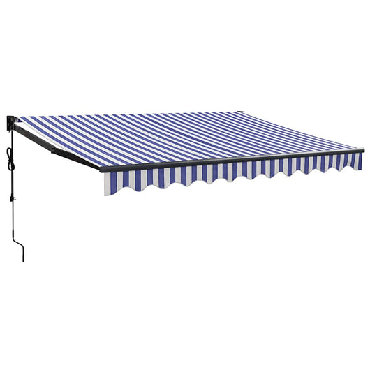 Tenda Sole Automatica Retrattile Blu e Bianca 3,5x2,5 m 3154497