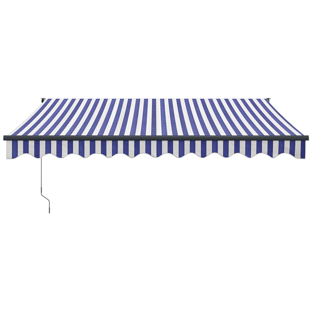 Tenda Sole Automatica Retrattile Blu e Bianca 3,5x2,5 m 3154497