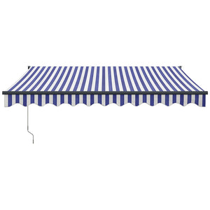 Tenda Sole Automatica Retrattile Blu e Bianca 3,5x2,5 m 3154497
