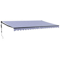 Tenda Sole Automatica Retrattile Blu e Bianca 5x3 m 3154500