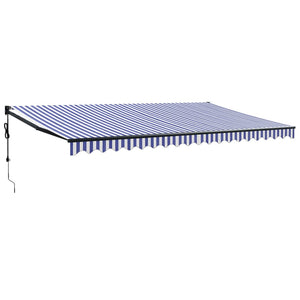 Tenda Sole Automatica Retrattile Blu e Bianca 5x3 m 3154500