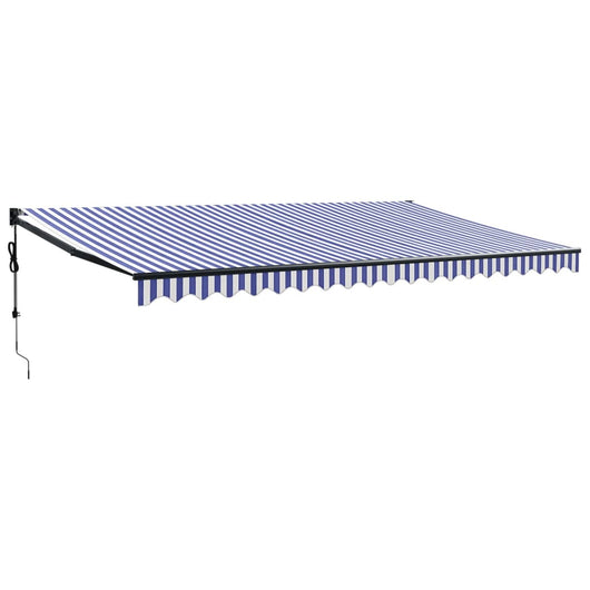 Tenda Sole Automatica Retrattile Blu e Bianca 5x3 m 3154500