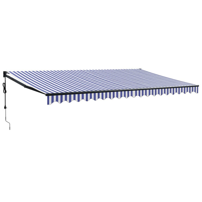 Tenda Sole Automatica Retrattile Blu e Bianca 5x3 m 3154500