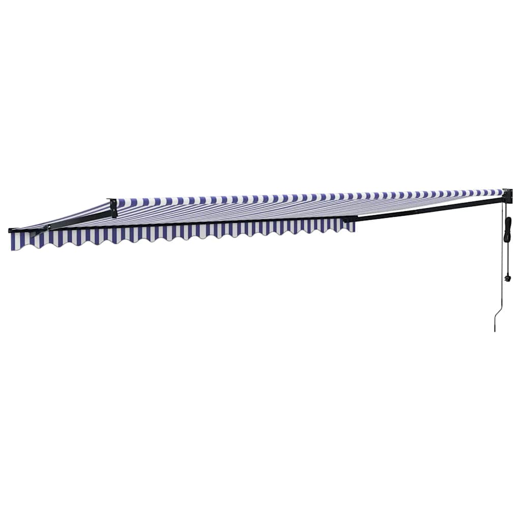 Tenda Sole Automatica Retrattile Blu e Bianca 5x3 m 3154500