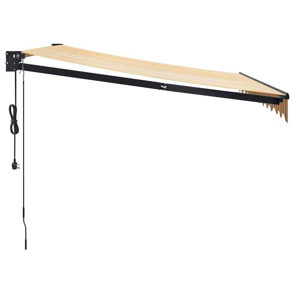 Tenda Sole Automatica Retrattile Gialla e Bianca 3,5x2,5 m 3154507