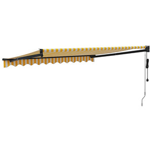 Tenda Sole Automatica Retrattile Gialla e Bianca 3,5x2,5 m 3154507