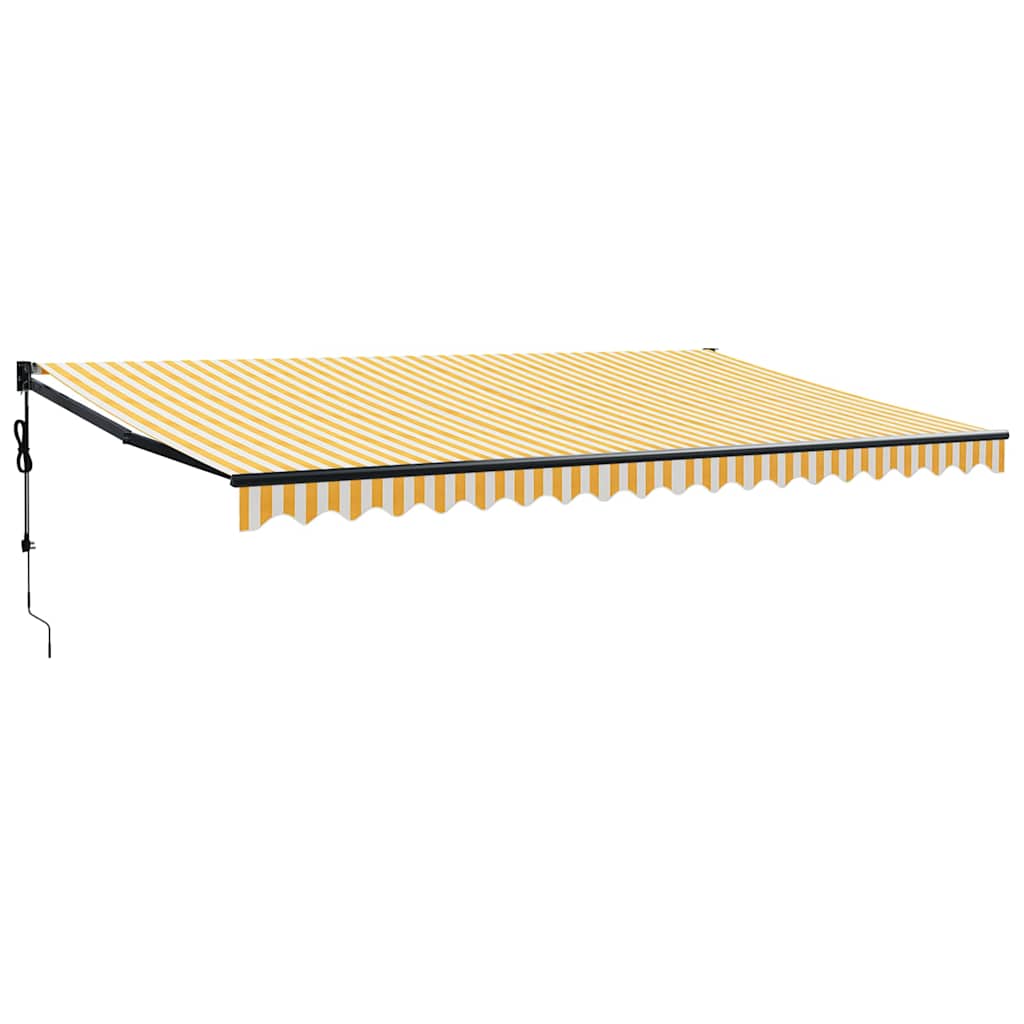 Tenda Sole Automatica Retrattile Gialla e Bianca 5x3 m 3154510