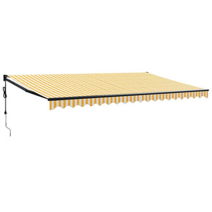 Tenda Sole Automatica Retrattile Gialla e Bianca 5x3 m 3154510