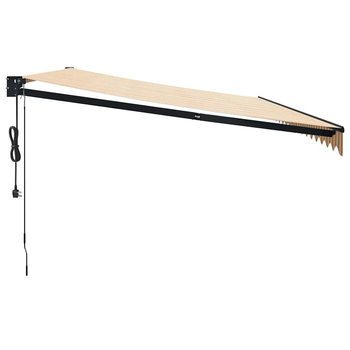 Tenda Sole Automatica Retrattile Gialla e Bianca 5x3 m 3154510