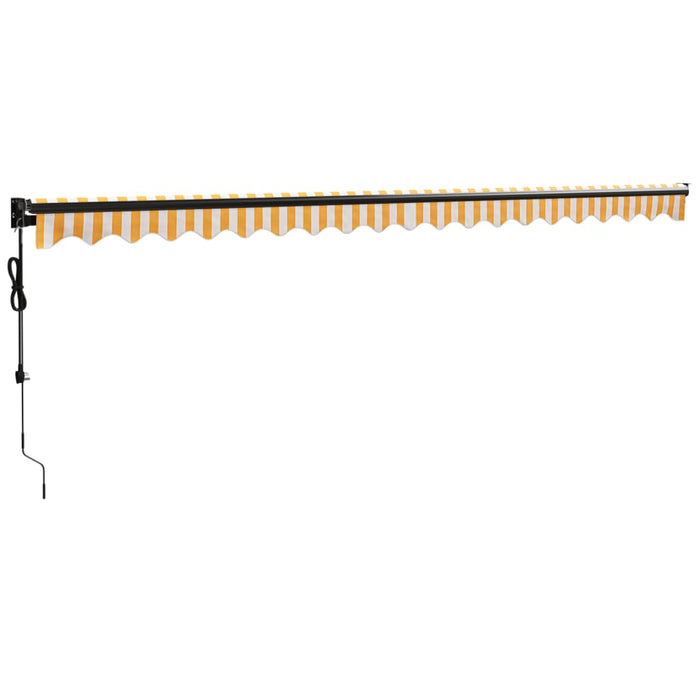 Tenda Sole Automatica Retrattile Gialla e Bianca 5x3 m 3154510