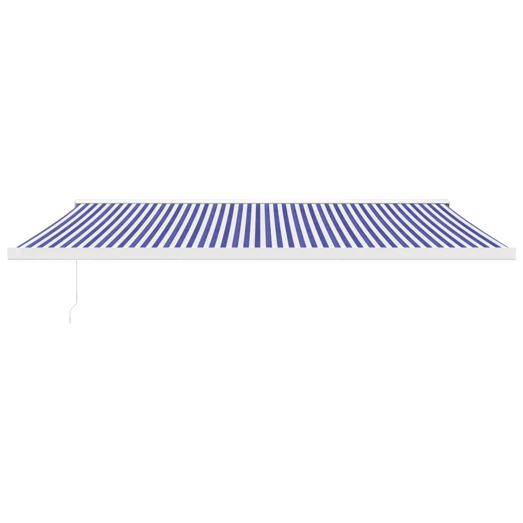 Tenda da Sole Retrattile Blu e Bianca 5x3 m Tessuto e Alluminio 3154525