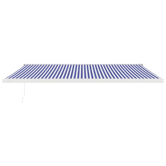 Tenda da Sole Retrattile Blu e Bianca 5x3 m Tessuto e Alluminio 3154525