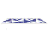 Tenda da Sole Retrattile Blu e Bianca 5x3 m Tessuto e Alluminio 3154525