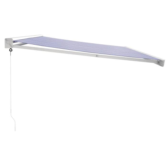 Tenda da Sole Retrattile Blu e Bianca 5x3 m Tessuto e Alluminio 3154525