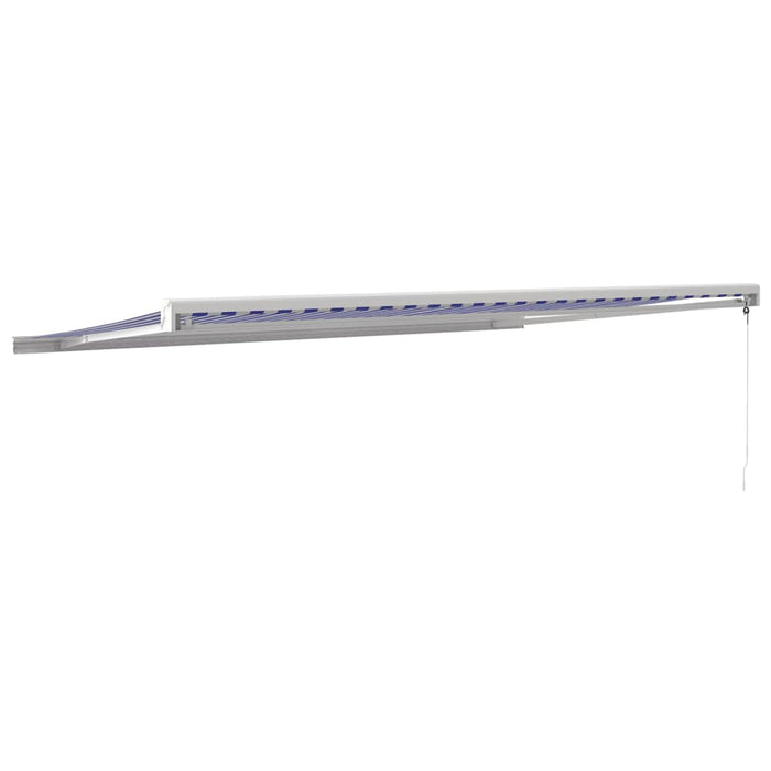 Tenda da Sole Retrattile Blu e Bianca 5x3 m Tessuto e Alluminio 3154525