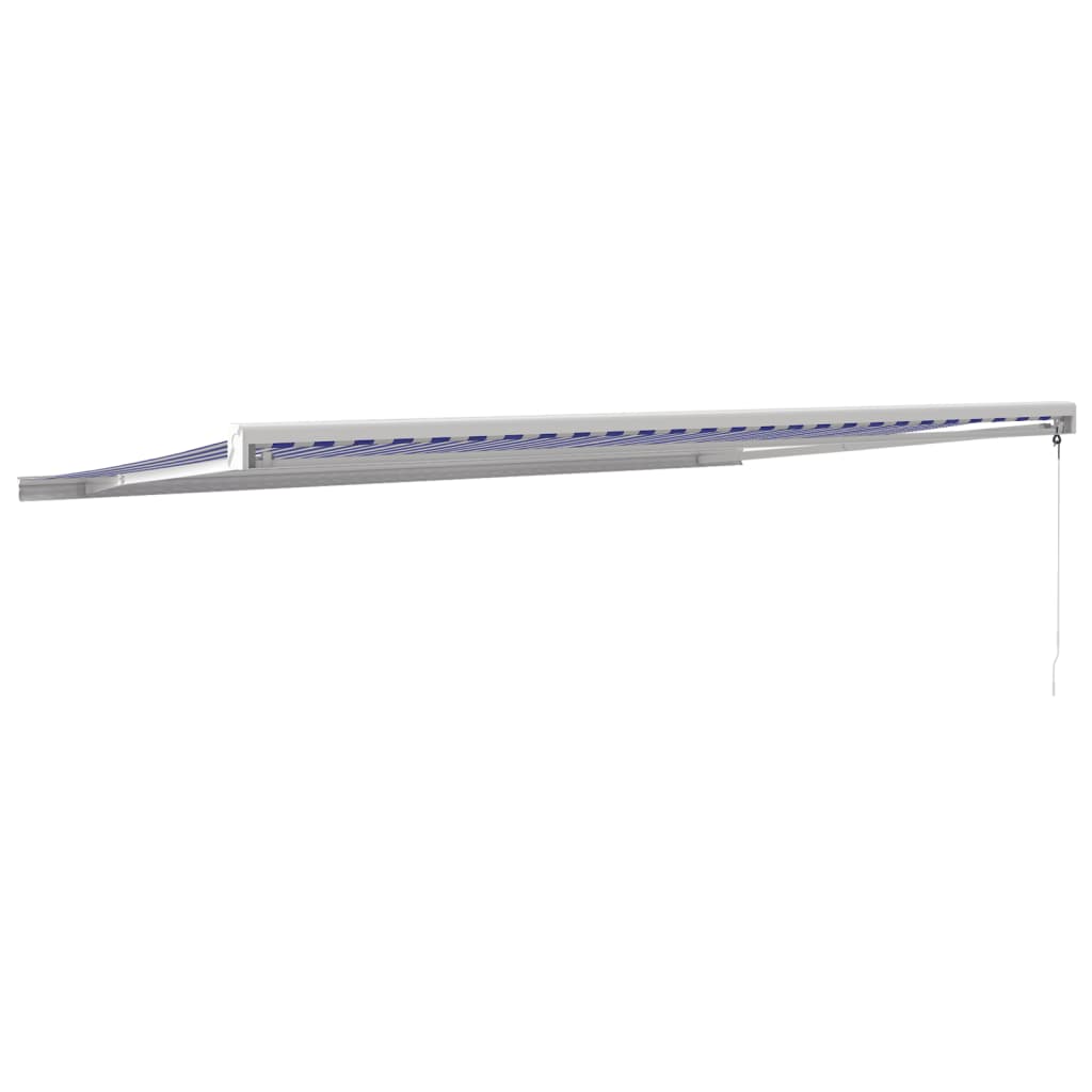 Tenda da Sole Retrattile Blu e Bianca 5x3 m Tessuto e Alluminio 3154525