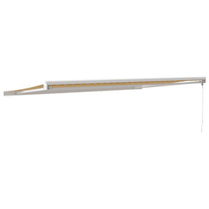 Tenda Sole Retrattile Gialla e Bianca 5x3 m Tessuto e Alluminio 3154535