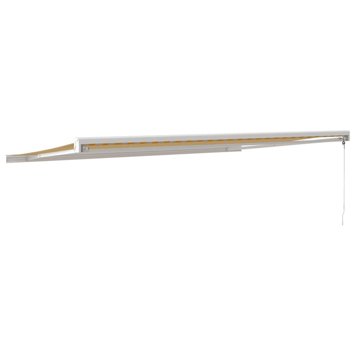 Tenda Sole Retrattile Gialla e Bianca 5x3 m Tessuto e Alluminio 3154535