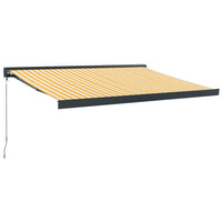 Tenda Retrattile Gialla e Bianca 3,5x2,5 m Tessuto e Alluminio