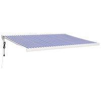 Tenda da Sole Retrattile Blu e Bianca 4x3 m Tessuto e Alluminio 3154573