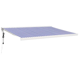 Tenda da Sole Retrattile Blu e Bianca 4x3 m Tessuto e Alluminio 3154573