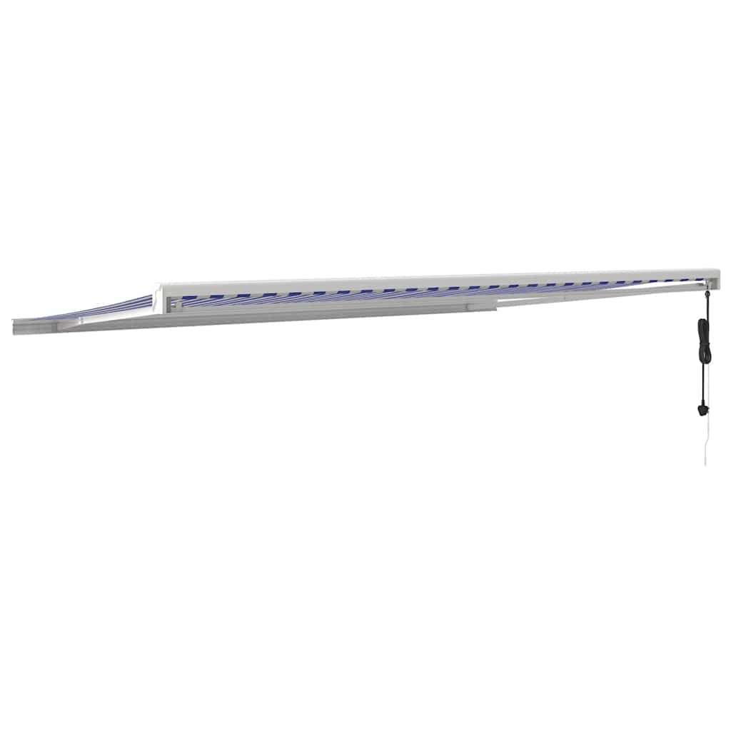 Tenda da Sole Retrattile Blu e Bianca 5x3 m Tessuto e Alluminio 3154575