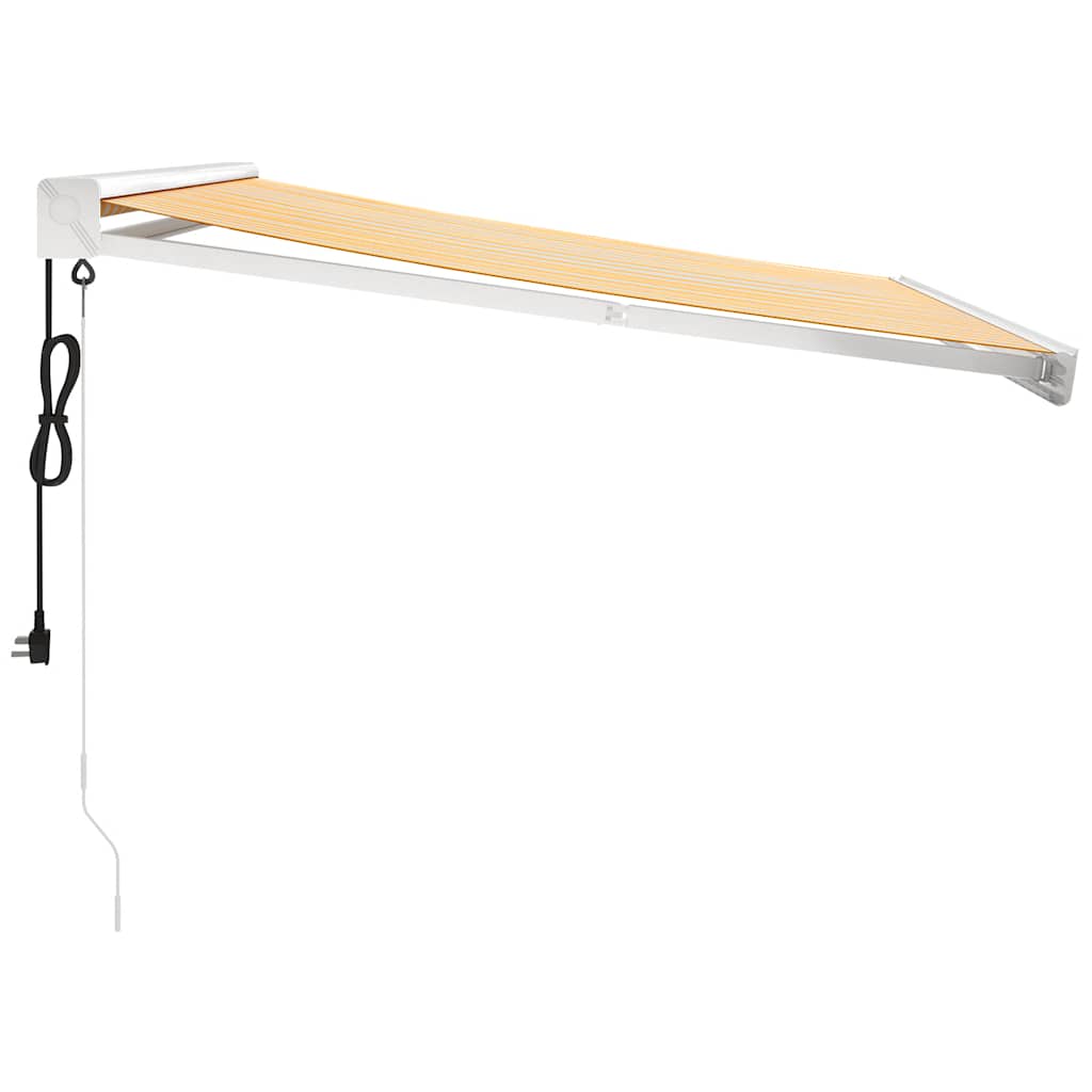 Tenda Retrattile Gialla e Bianca 3x2,5 m in Tessuto e Alluminio 3154581