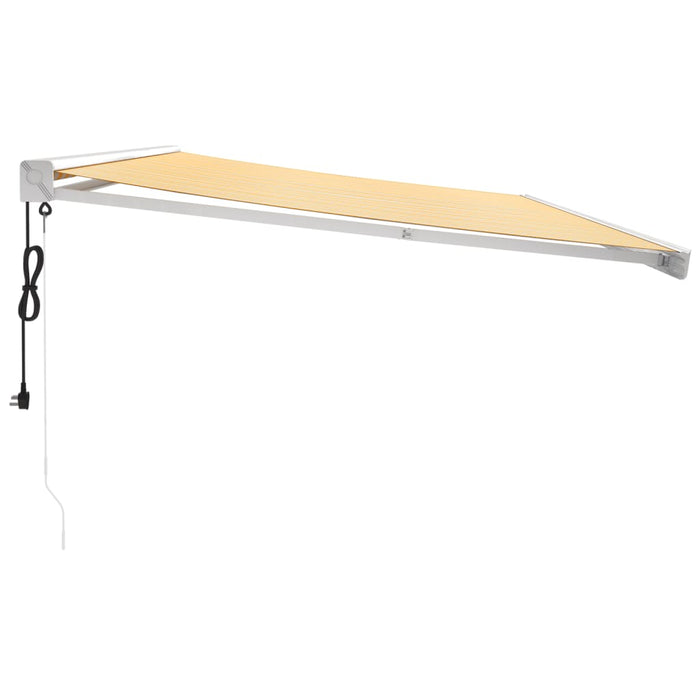 Tenda Sole Retrattile Gialla e Bianca 5x3 m Tessuto e Alluminio 3154585