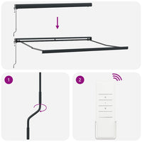 Tenda Retrattile Gialla e Bianca 3x2,5 m in Tessuto e Alluminio 3154606