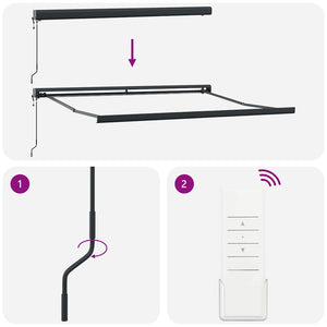 Tenda Retrattile Gialla e Bianca 3x2,5 m in Tessuto e Alluminio 3154606