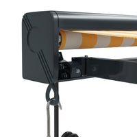Tenda Sole Retrattile Gialla e Bianca 4x3 m Tessuto e Alluminio 3154608
