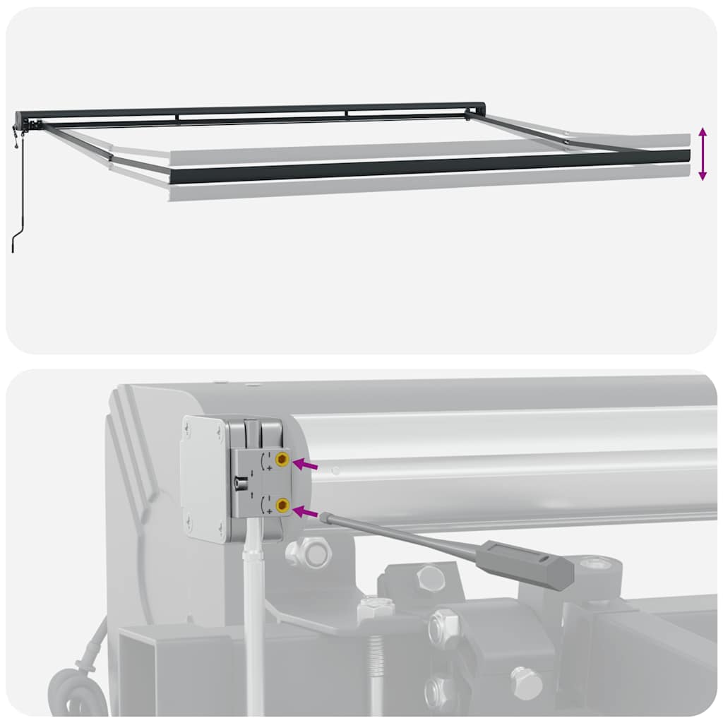 Tenda Sole Retrattile Gialla e Bianca 4x3 m Tessuto e Alluminio 3154608