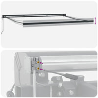 Tenda Sole Retrattile Gialla e Bianca 4x3 m Tessuto e Alluminio 3154608