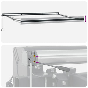 Tenda Sole Retrattile Gialla e Bianca 4x3 m Tessuto e Alluminio 3154608