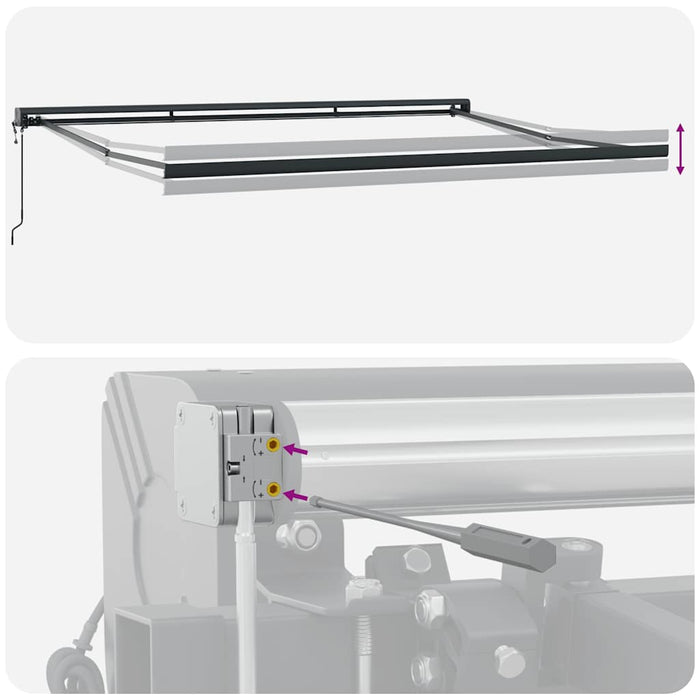 Tenda Sole Retrattile Gialla e Bianca 4x3 m Tessuto e Alluminio 3154608