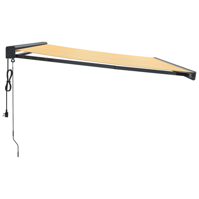 Tenda Retrattile Gialla e Bianca 4,5x3 m in Tessuto e Alluminio 3154609