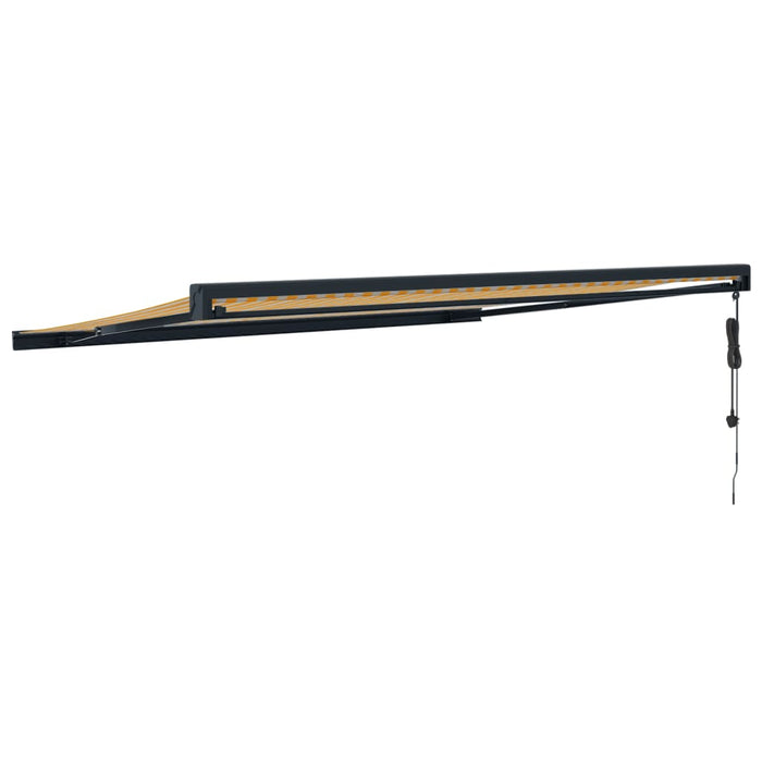 Tenda Retrattile Gialla e Bianca 4,5x3 m in Tessuto e Alluminio 3154609