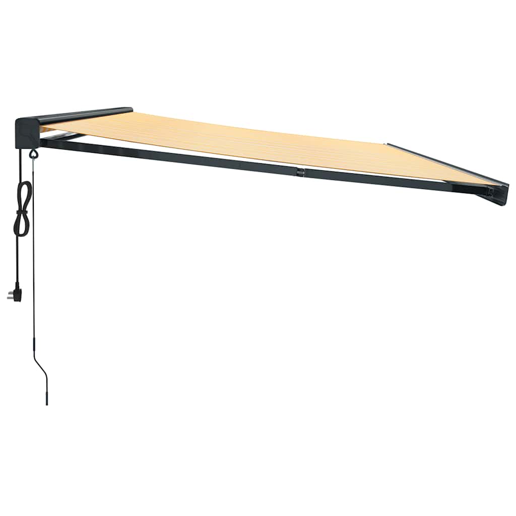 Tenda Sole Retrattile Gialla e Bianca 5x3 m Tessuto e Alluminio 3154610