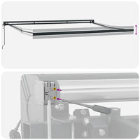 Tenda Sole Retrattile Gialla e Bianca 5x3 m Tessuto e Alluminio 3154610