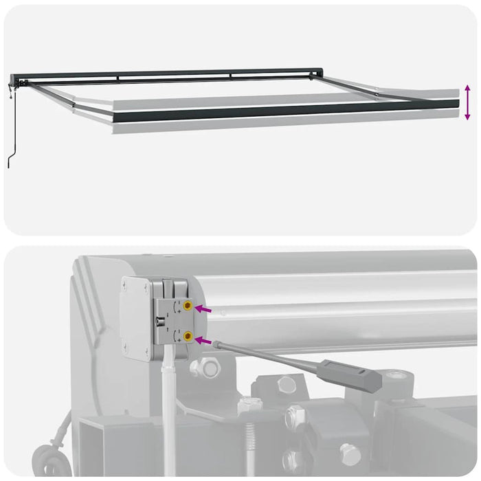 Tenda Sole Retrattile Gialla e Bianca 5x3 m Tessuto e Alluminio 3154610