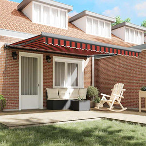 Tenda Sole Retrattile Arancione Marrone 4x3m Tessuto Alluminio 3154618